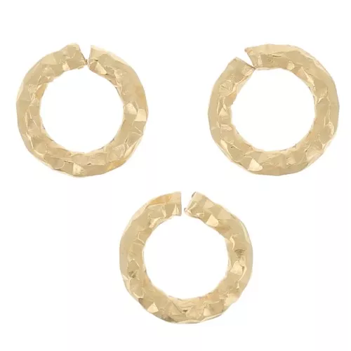 4.5x0.9mm 925 Sterling Silver Diamond effect open jump Ring - Fine Gold Plated x10