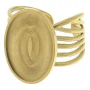 Stainless steel 304 Multi-row adjustable ring for 18x13mm flat back cabochon x1