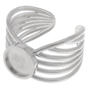 Stainless steel 304 Wide multi-row adjustable ring for 8mm cabochon x1|raw }}