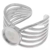 Stainless steel 304 Wide multi-row adjustable ring for 8mm cabochon x1