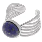 Stainless steel 304 Wide multi-row adjustable ring for 10mm cabochon x1