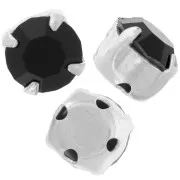 Chatons montés 6mm Jet x5