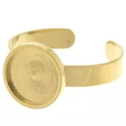 Stainless steel 304 djustable thin ring for 10mm cabochon - Gold Tone x1