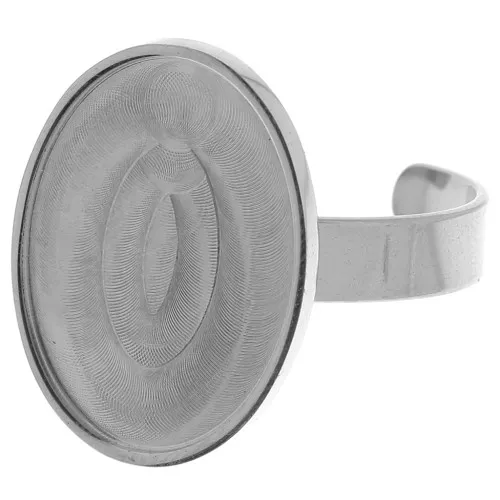 Stainless steel 304 djustable thin ring for 18x13mm cabochon x1