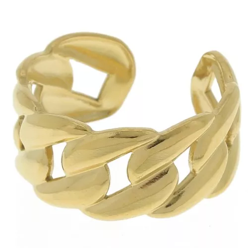 304 stainless steel Large adjustable link ring - Gold Tone x1