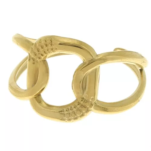 Stainless steel 304 Fancy adjustable ring - large links - Gold Tone x1
