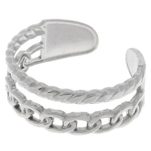 304 stainless steel Wide multi-row adjustable ring - chain effect x1