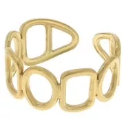 Stainless steel 304 Adjustable geometric ring - Gold Tone x1