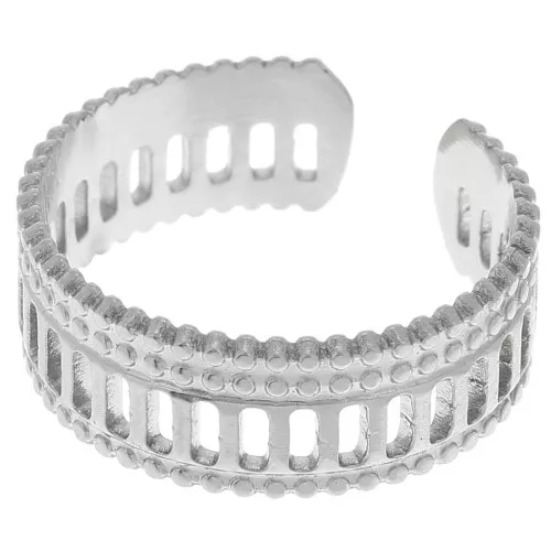 Stainless steel 304 Fancy ring - openwork lace effect x1