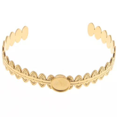 11x160mm Stainless steel 304 Adjustable ethnic bracelet for 10mm cabochon x1
