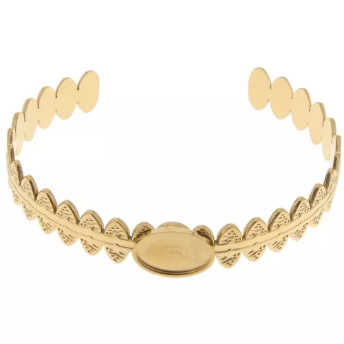 11x160mm Stainless steel 304 Adjustable ethnic bracelet for 14x10mm cabochon x1