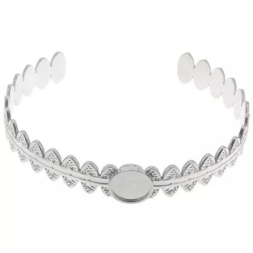 11x160mm Stainless steel 304 Adjustable ethnic bracelet for 10mm cabochon x1