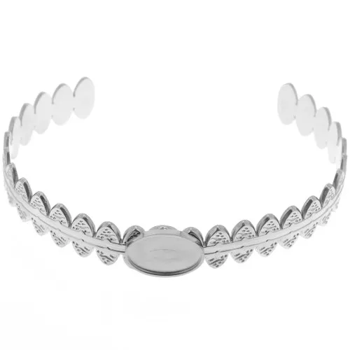 11x160mm Stainless steel 304 Adjustable ethnic bracelet for 14x10mm cabochon x1