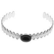 11x160mm Stainless steel 304 Adjustable ethnic bracelet for 14x10mm cabochon x1