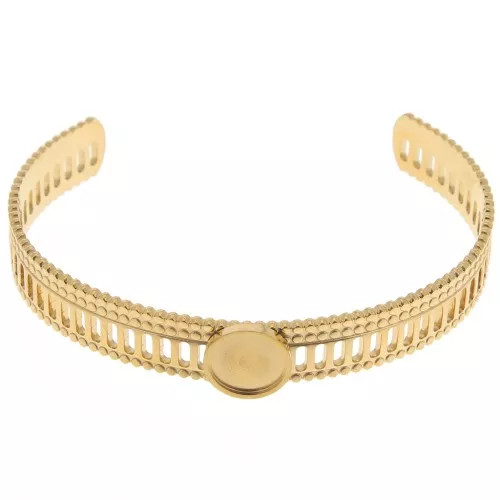 12x155mm Stainless steel 304 lace adjustable bracelet for 10mm cabochon - Gold x1
