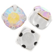 Chatons montés 7mm Crystal AB x5