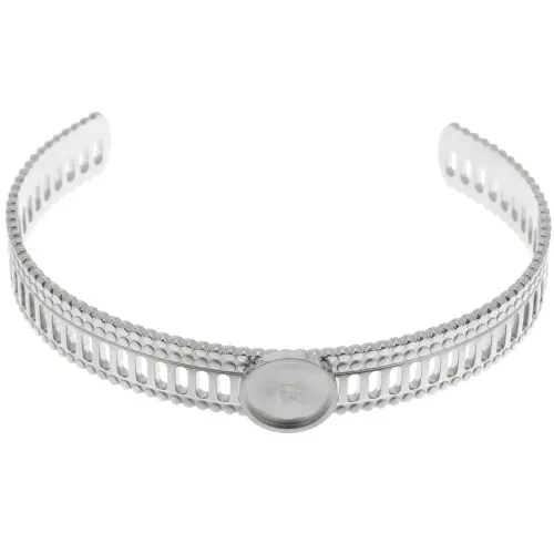 12x155mm Stainless steel 304 lace adjustable bracelet for 10mm cabochon x1