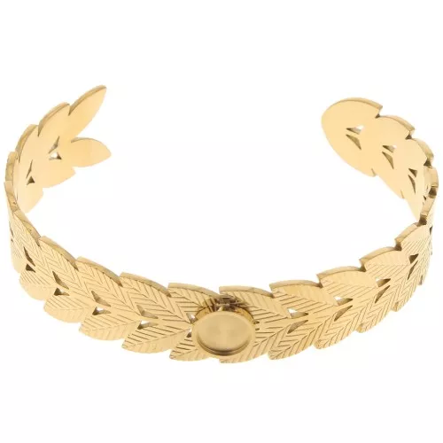 15x160mm Stainless steel 304 Adjustable leaf bracelet for 8mm cabochon x1