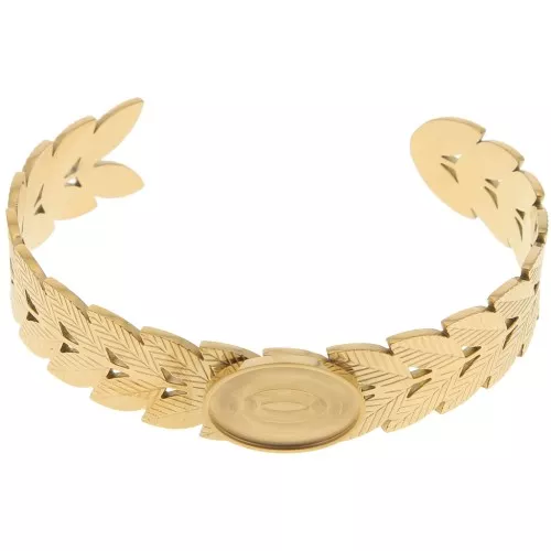 15x160mm Stainless steel 304 Adjustable leaf bracelet for 18x13mm cabochon x1