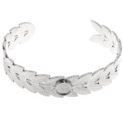 15x160mm Stainless steel 304 Adjustable leaf bracelet for 8mm cabochon x1|raw }}