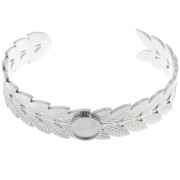 15x160mm Stainless steel 304 Adjustable leaf bracelet for 10mm cabochon x1|raw }}