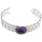 15x160mm Stainless steel 304 Adjustable leaf bracelet for 18x13mm cabochon x1