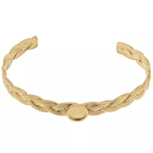 8x160mm Stainless steel 304 Adjustable braided bracelet for 8mm cabochon x1