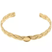 8x160mm Stainless steel 304 Adjustable braided bracelet for 8x6mm cabochon x1