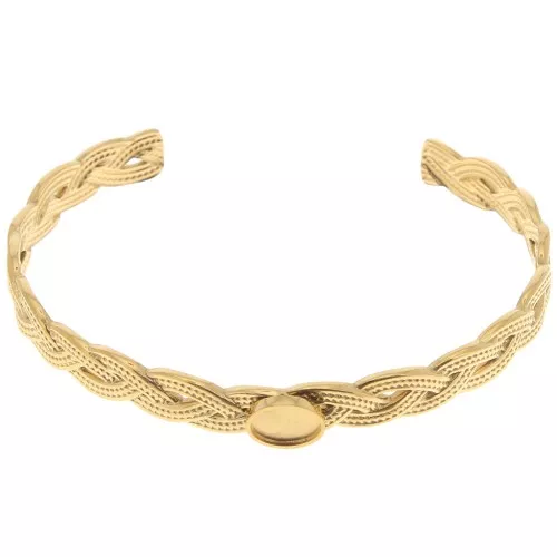 8x160mm Stainless steel 304 Adjustable braided bracelet for 8x6mm cabochon x1