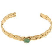 8x160mm Stainless steel 304 Adjustable braided bracelet for 8x6mm cabochon x1