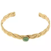 8x160mm Stainless steel 304 Adjustable braided bracelet for 8x6mm cabochon x1