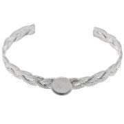 8x160mm Stainless steel 304 Adjustable braided bracelet for 10mm cabochon x1|raw }}