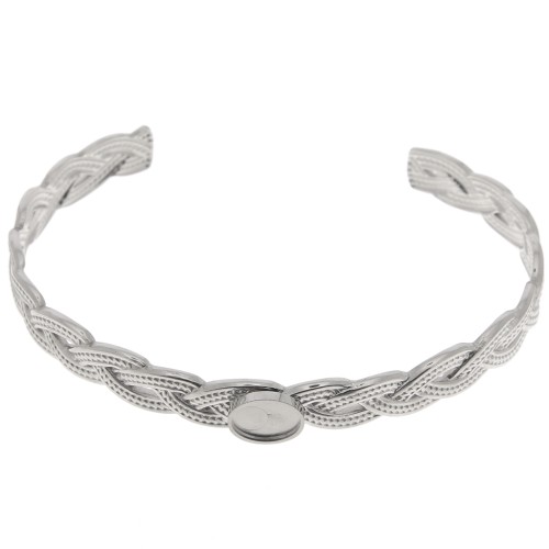 8x160mm Stainless steel 304 Adjustable braided bracelet for 8x6mm cabochon x1