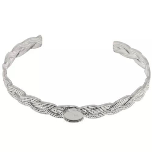 8x160mm Stainless steel 304 Adjustable braided bracelet for 8x6mm cabochon x1