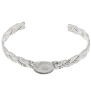 8x160mm Stainless steel 304 Adjustable braided bracelet for 14x10mm cabochon x1|raw }}