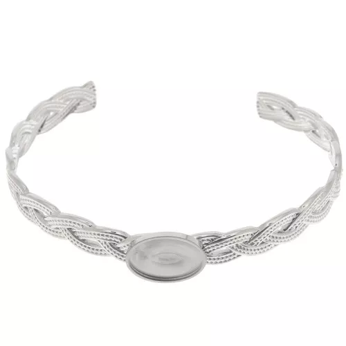 8x160mm Stainless steel 304 Adjustable braided bracelet for 14x10mm cabochon x1