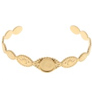 12x155mm Stainless steel 304 adjustable Bracelet for 10mm cabochon GOLD tone x1|raw }}
