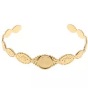 12x155mm Stainless steel 304 adjustable Bracelet for 10mm cabochon GOLD tone x1