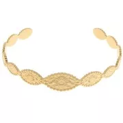 12x155mm Stainless steel 304 Oval adjustable bracelet Gold Tone x1