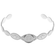 12x155mm Stainless steel 304 adjustable Oval bracelet for 10mm cabochon x1|raw }}