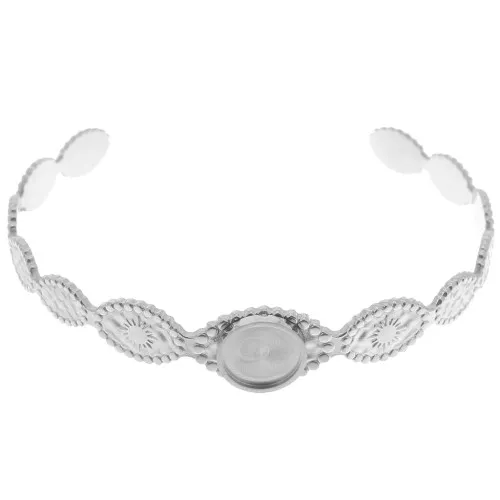 12x155mm Stainless steel 304 adjustable Oval bracelet for 10mm cabochon x1