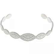 12x155mm Stainless steel 304 adjustable oval Bracelet - sun pattern x1