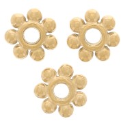 6mm 304L  stainless steel spacer flower - Gold Tone x10
