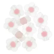 12.5mm Flower beads - Transparent - Pastel Pink x10