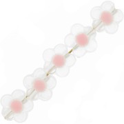 12.5mm Flower beads - Transparent - Pastel Pink x10