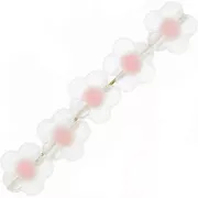 12.5mm Flower beads - Transparent - Pastel Pink x10