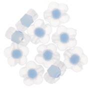 12.5mm Flower beads - Transparent - Pastel Blue x10