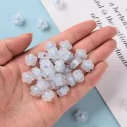 12.5mm Flower beads - Transparent - Pastel Blue x10