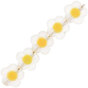 12.5mm Flower beads - Transparent - Light yellow x10