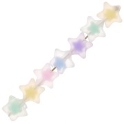 11mm Star Bead Set - Transparent - Multicolored Pastel x10